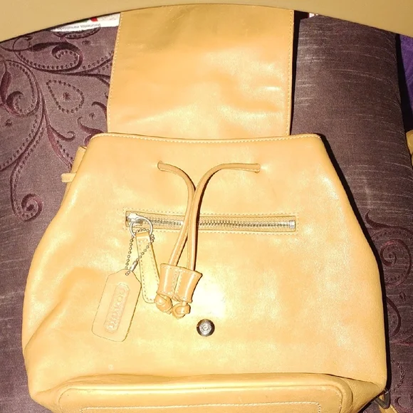 Coach Tan Leather Backpack - Picture 6 of 8